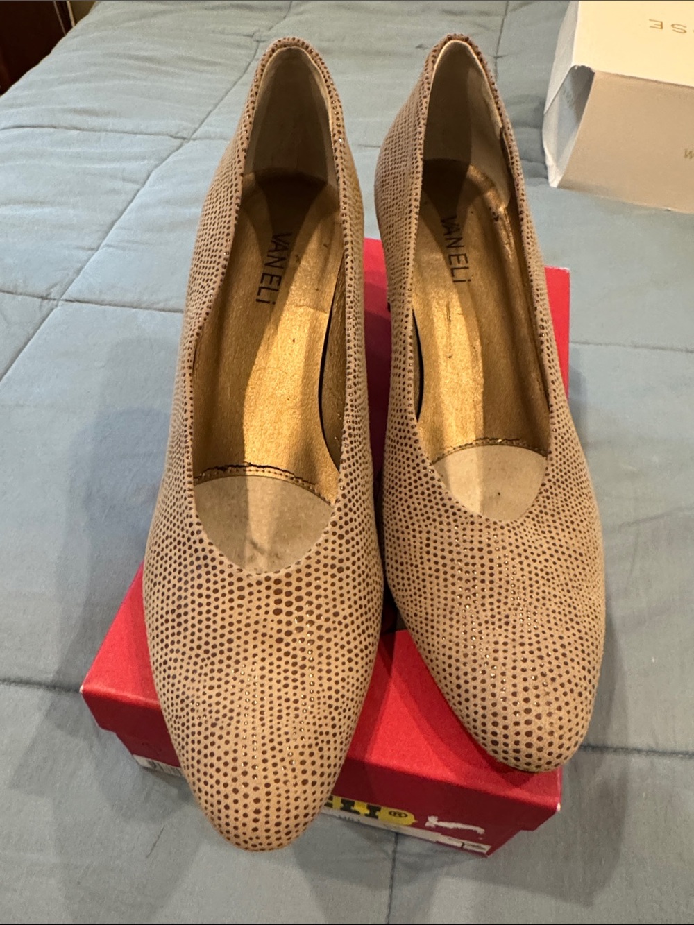 Vaneli Taupe Suede Pointed-Toe Pumps
